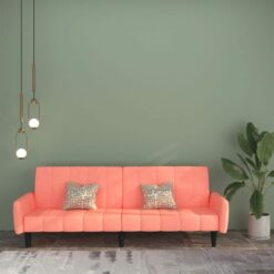 2-personers sovesofa fløjl lyserød