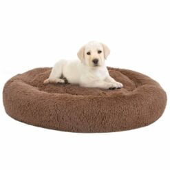 Vaskbar hunde- og kattepude 90x90x16 cm plys brun